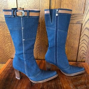COPY - Donald J Pliner Denim & Leather BoHo Boots 6.5M